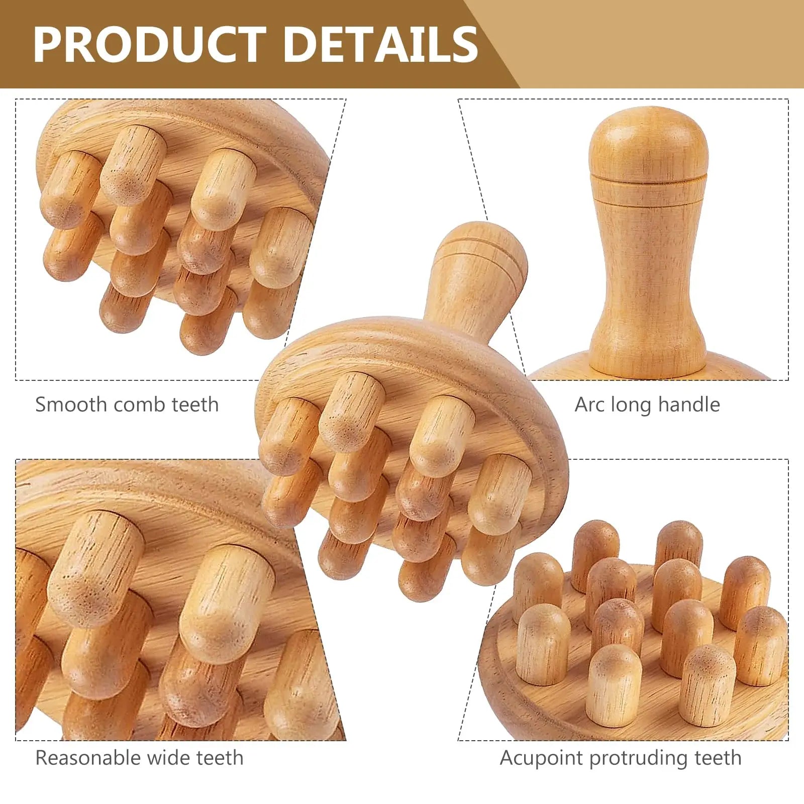 Wooden Mushroom Massager Manual Massage Tool, Wood Mushroom Massage Tools Muscle Tension Local Fat Gua Sha for Full Body Use