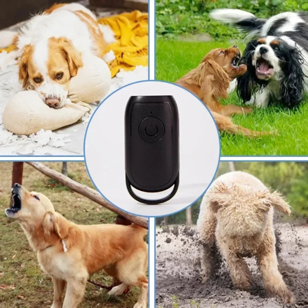 Mini Ultrasonic Dog Repeller Anti Barking Device Portable Outdoor Training Tool Smart Stop Barking Defense for Dogs Pets