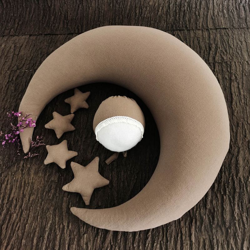 ❤️Newborn Photography Props Accessories Posing Crescent Pillow+Stars+Hat 6Pcs/Set Studio Baby Photo Decoration Moon Fotografia