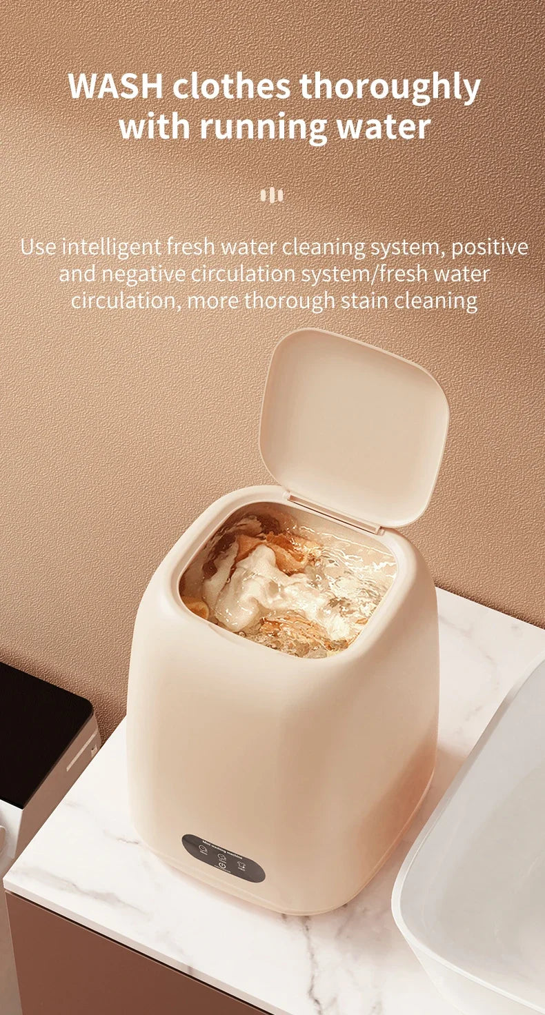 Mini Fully Automatic Portable Washing Machine with Spin Dryer 220V for Underwear Children Clothes