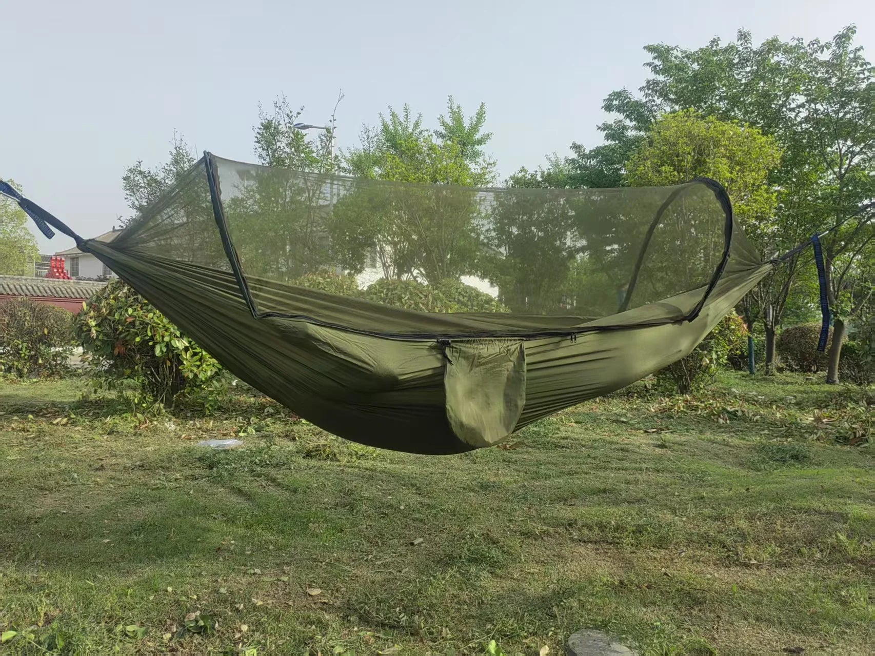 Lightweight Parachute Fabric Outdoor Hammock with Net for Camping Travel 250x120cm