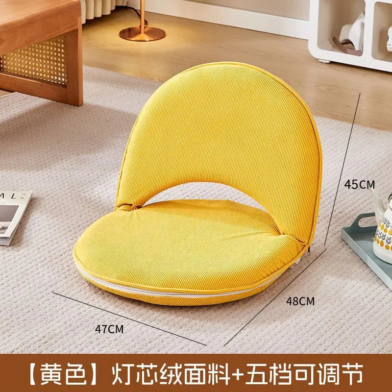 Foldable Lazy Sofa Tatami Backrest Single Seat Cushion for Bedroom Balcony Window Chair - Compact Living Space Seating
