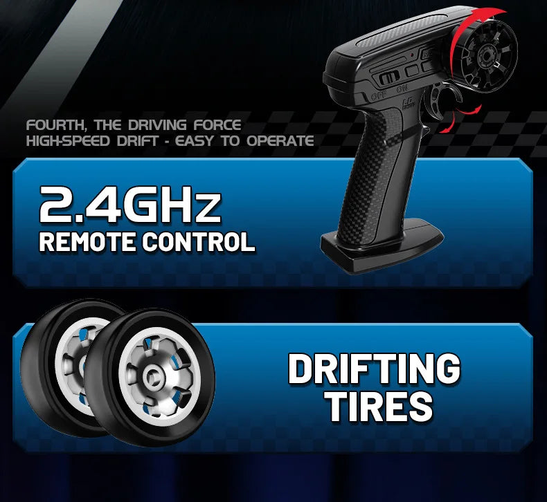 1:64 Remote Control Car 2.4G Mini Radio Control Drift Stunt Car 4WD Desktop Racing Vehicle Model Boy Toy Kid Birthday Gifts