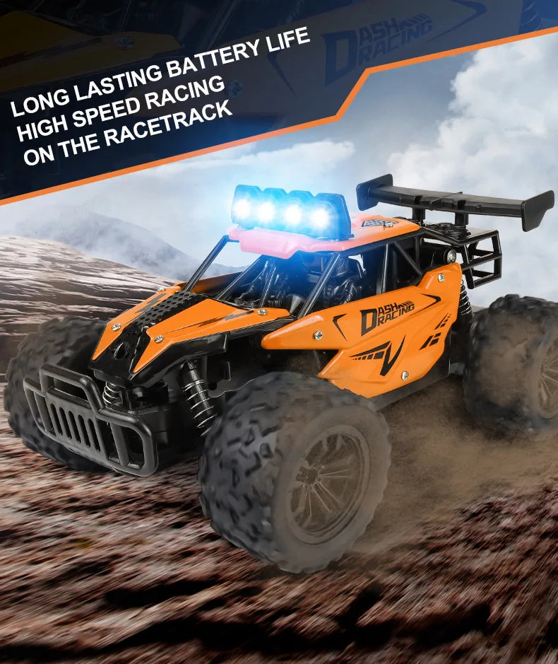Remote Control Car RC Drift Racing 1:16 Vehicle Off Road Alloy 2.4G Radio High-Speed Trucks With LED Light Climbing Gift Kid Toy