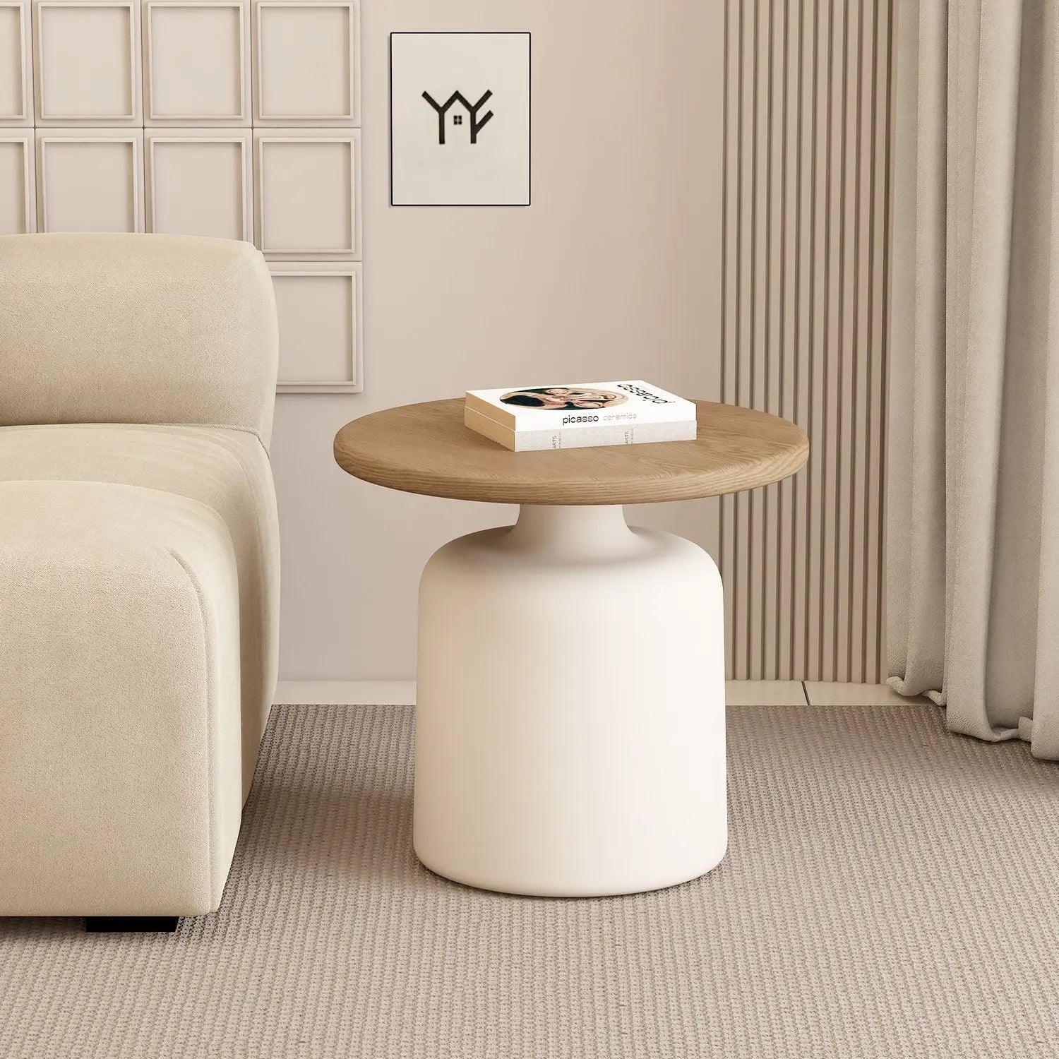 Cream style Martini coffee table, living room, small household, simple iron round shape