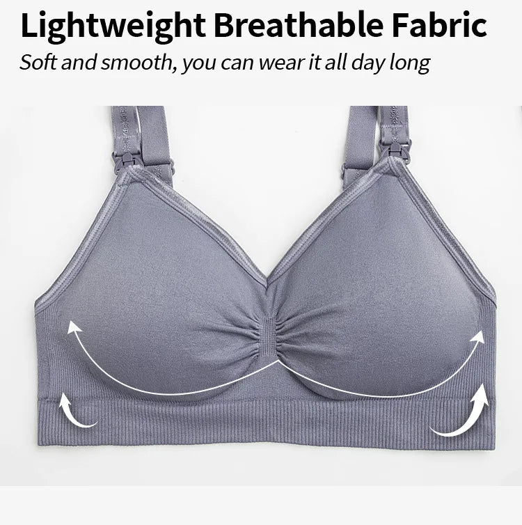 New Wireless Front Open Nursing Bra Soft Lace Breathable Seamless Maternity Breastfeeding Bras Maternal Support For Pregnant