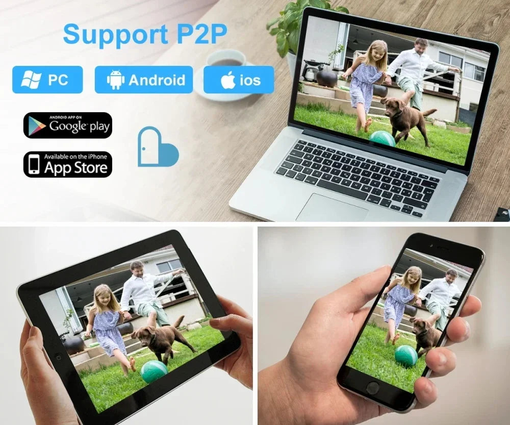 4K 8MP WiFi Wireless Monitor Camera Motion Detection Two-Way Audio Smart Home Security Protection 355°/90° Swivelling IP Camera