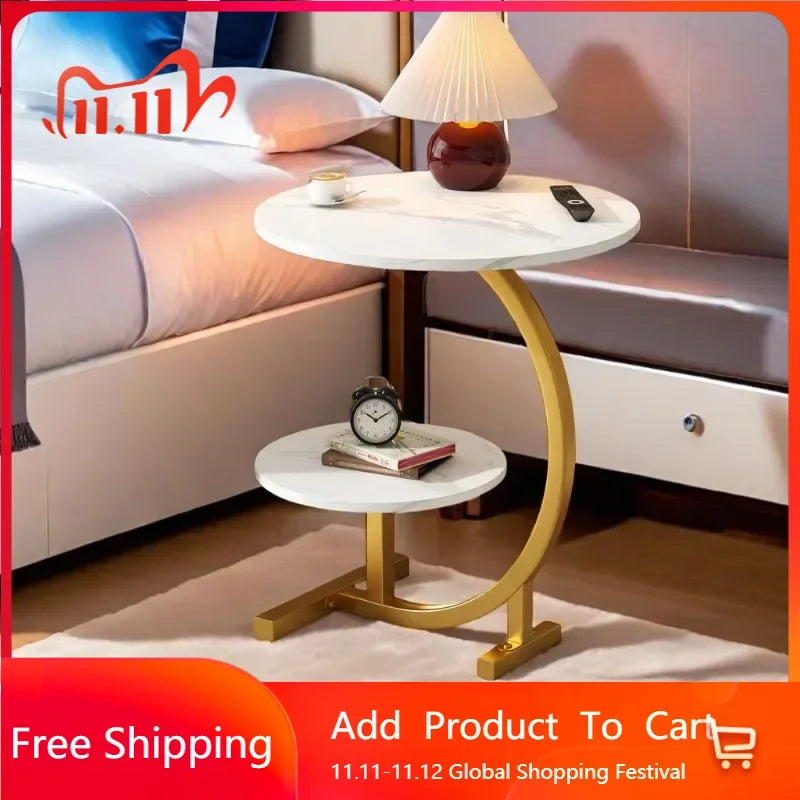 Designer Luxury Coffee Tables Gold Breakfast Minimalist Round Side Table Lounge Space Saving Mesa Auxiliar Living Room Furniture