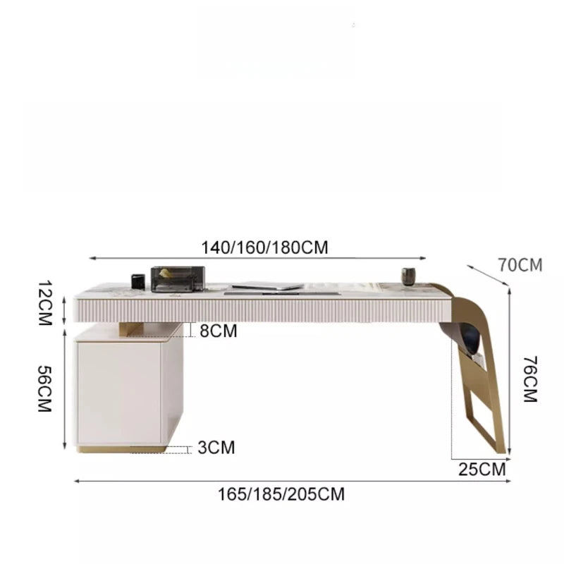 Nordic office desk with cabinets Modern high-end luxury countertop computer desk Elegant Design mesa para computador furniture