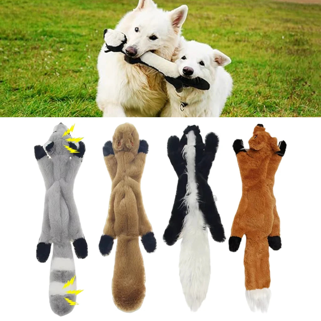 New 45cm Simulated Animal Holster No Stuffing with Squeakers Dog Chew Toy Durable Plush Crinkle Pet Squeak Toys Pet Supplies