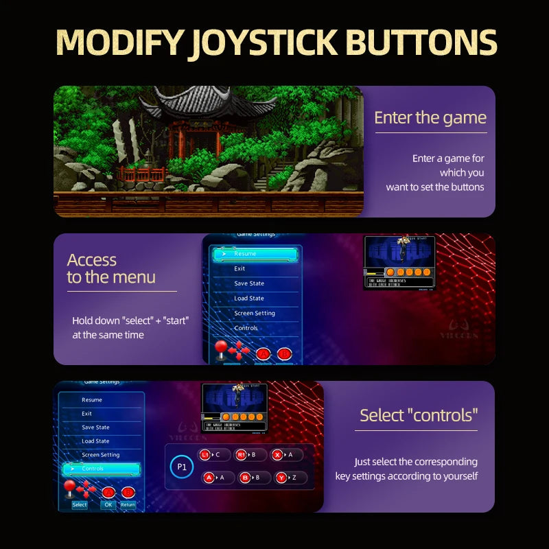 Arcade Video Game Console 4K HD Retro Games Stick For Mame FBA PS1 Arcade Emulator With Dual Joystick