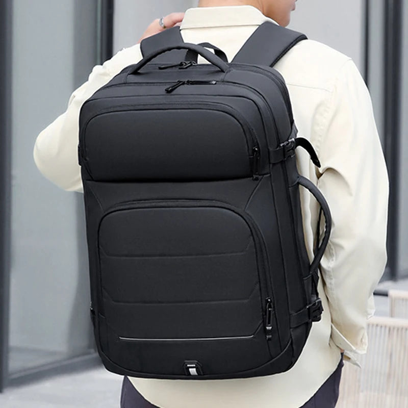 Expandable Men‘s 17 Inch Laptop Backpacks Waterproof Notebook Bag USB Schoolbag Sports Travel School Bag Pack Backpack For Male
