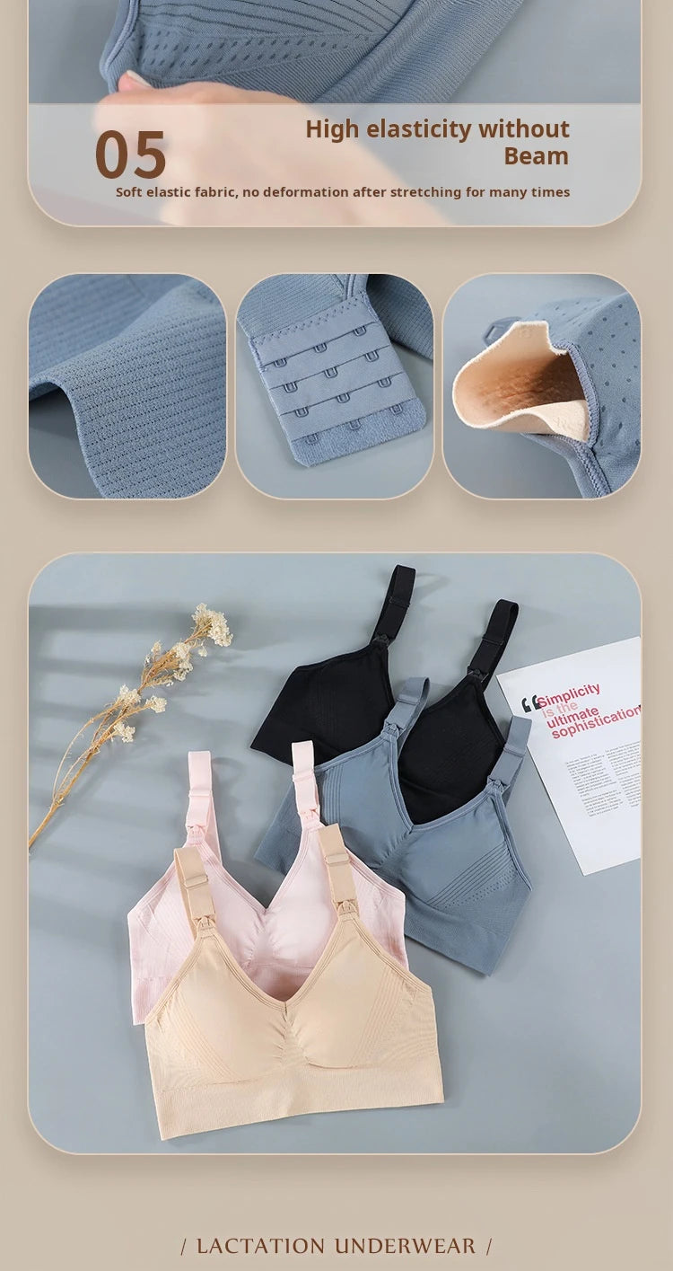 1pcs Maternity Nursing Bras Pregnant Women Skinny Breastfeeding Clothing Underwear  Female Breathable Push Up Bra