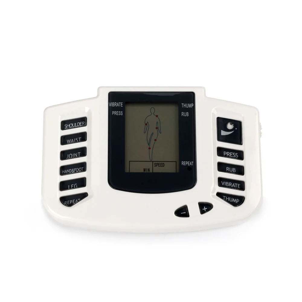 JR309 EMS Tens Massage Unit +16 Pads Russian Electrical Pulse Acupuncture Full Body Relax Muscle Massager Stimulator
