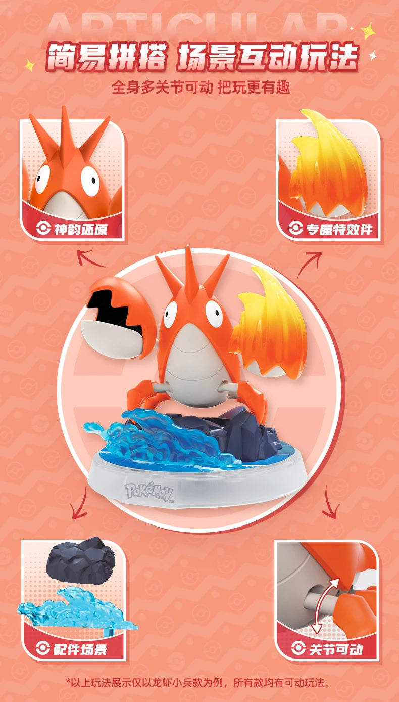 Original Blokees Pokemon Pikachu Eevee Charmander Charizard Greninja Meowscarada Ceruledge Cartoon Characters Building Block Toy