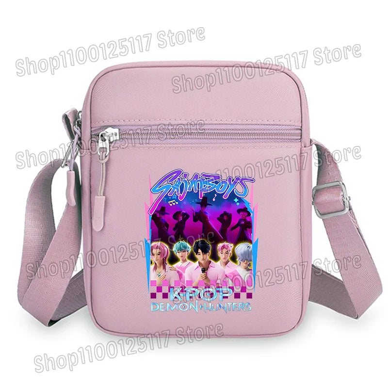 Demon Hunters Kpop Crossbody Bag Women Shoulder Bags Girls Square Bag Mobile Phone Storage Bags Outdoor Anime Printed Handbag