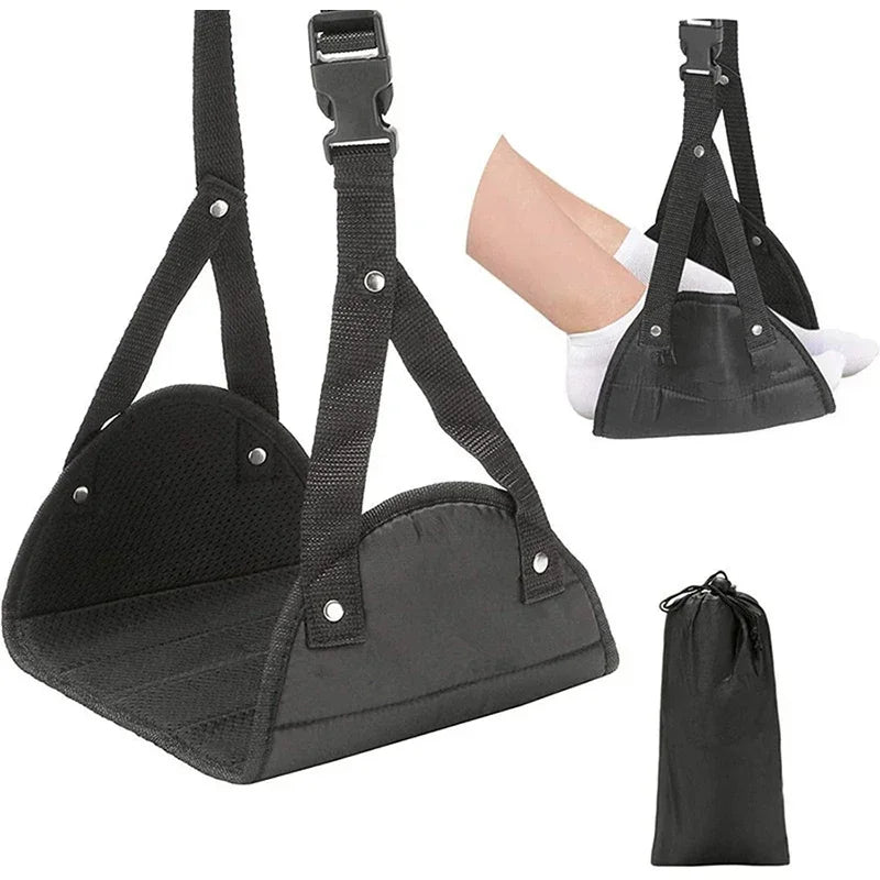 Airplane Footrest Hammock Flight Car Travel Seat Foot Rest Pad Adjustable Train Portable Sleeping Pillows Accessories