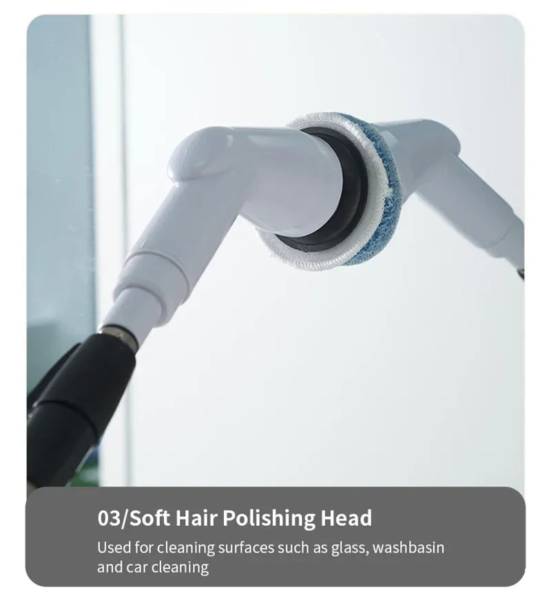 Xiaomi 2000mAh 6-in-1 Electric Cleaning Brush Wireless Electric Rotary Clean Brush Shower Clean 8 Head For Bathroom Kitchen Home