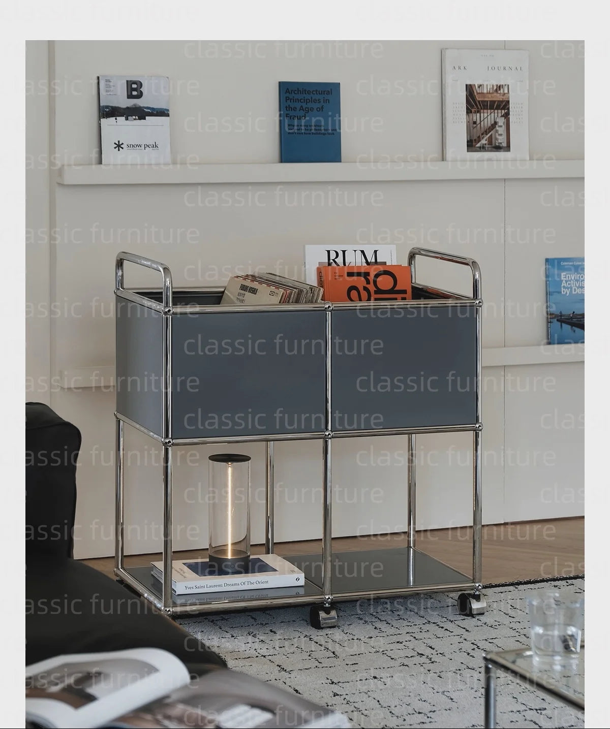 Modular Module Furniture Magazine CD Display Customized Metal Stainless Steel Cabinet  Storage  Sideboard Shelf DIY Living Room