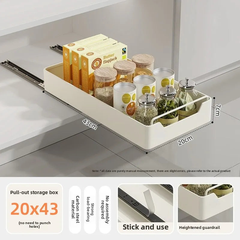 Pull Out Spice Rack Organizer with Smooth Slide Rails No Tools Required Kitchen Cabinet Storage Drawer for Maximum Space