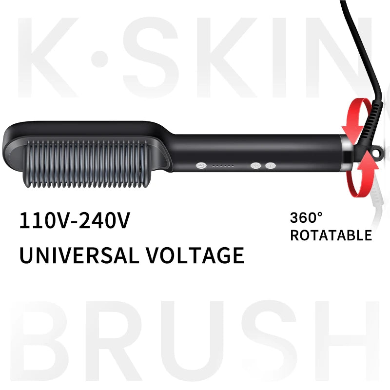 KSKIN Hot Sale Hair Straightener 2 in 1 Brush Multifunctional Professional Hair Flat Iron Hair Comb