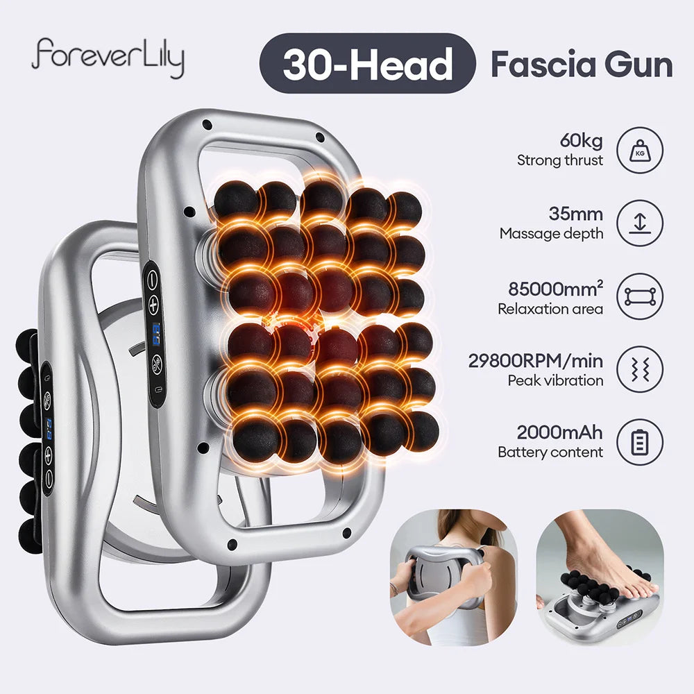 48-Heads Body Massage Gun High-Frequency Vibration Fascia Gun Back Waist Thigh Massager Neck Shoulder Massager Muscle masajeador