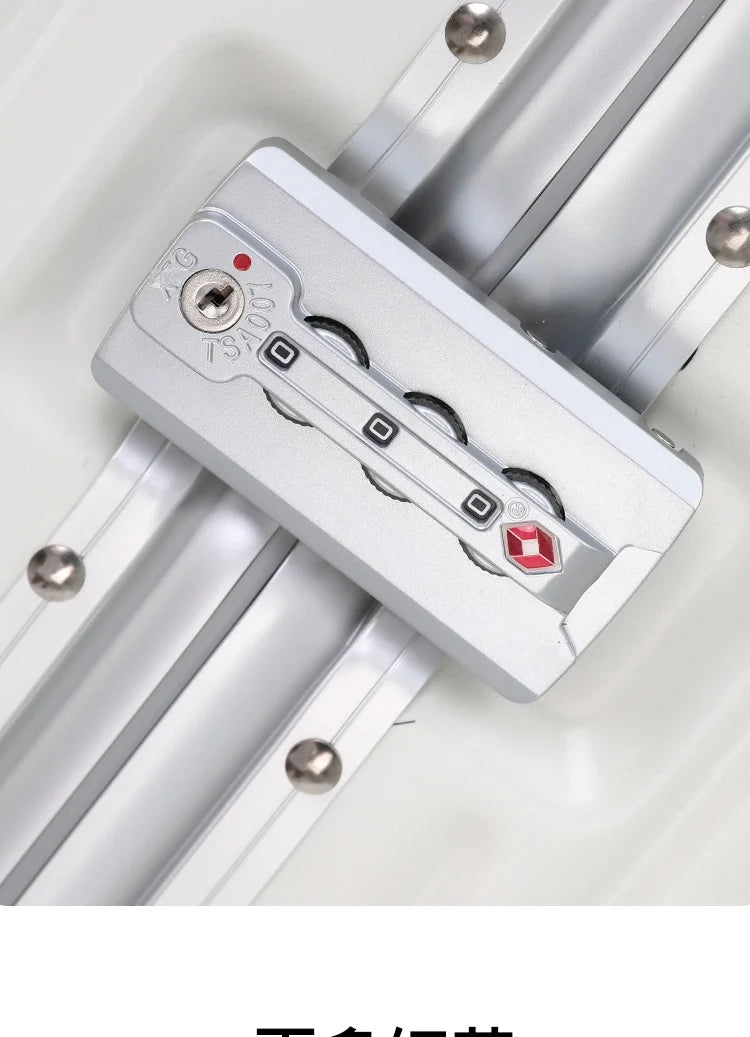 Large Capacity Travel Luggage Aluminum frame Suitcase Trolley Case 24/28/30 inch Travel Suitcase with Cup Holder Boarding Case