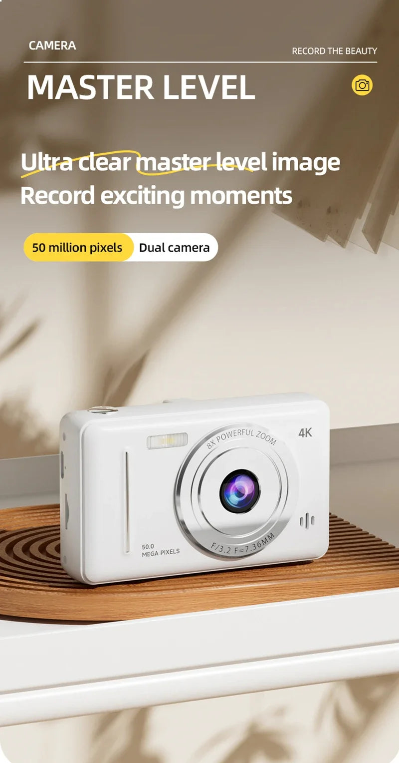 Xiaomi 4k Digital Camera Retro CCD Portable Camera 50 Million Pixels Auto Focus Entry-level Camera Dual Camera Flash Student CCD