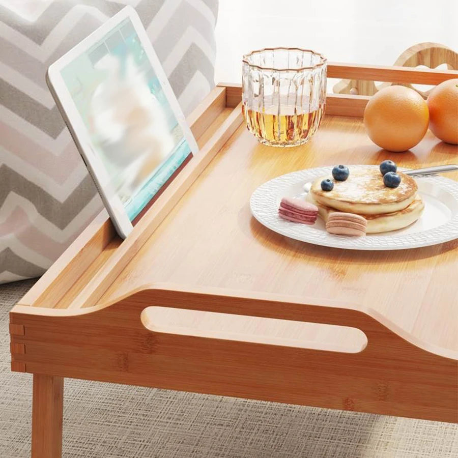Table Dessert Folding Tray Bedroom Breakfast Tray Desk Office Tea Tray Multifunctional Reading Rack Floor Computer Desk Board