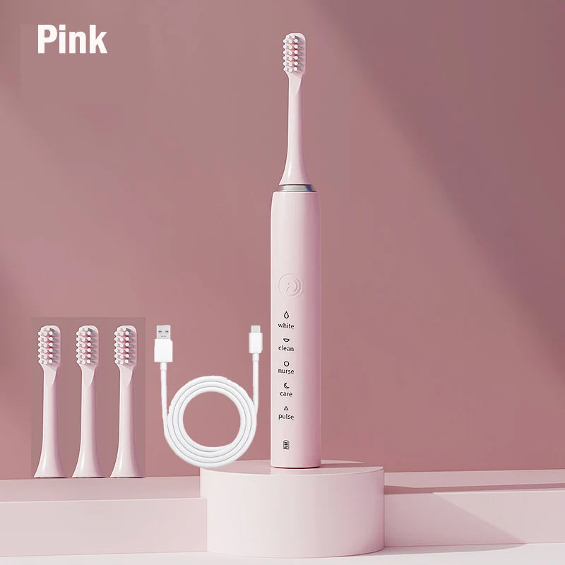 The New Ultrasonic Sonic Electric Toothbrush Rechargeable Tooth Brushes Adult Timer Brush Washable Electronic Whitening Teeth