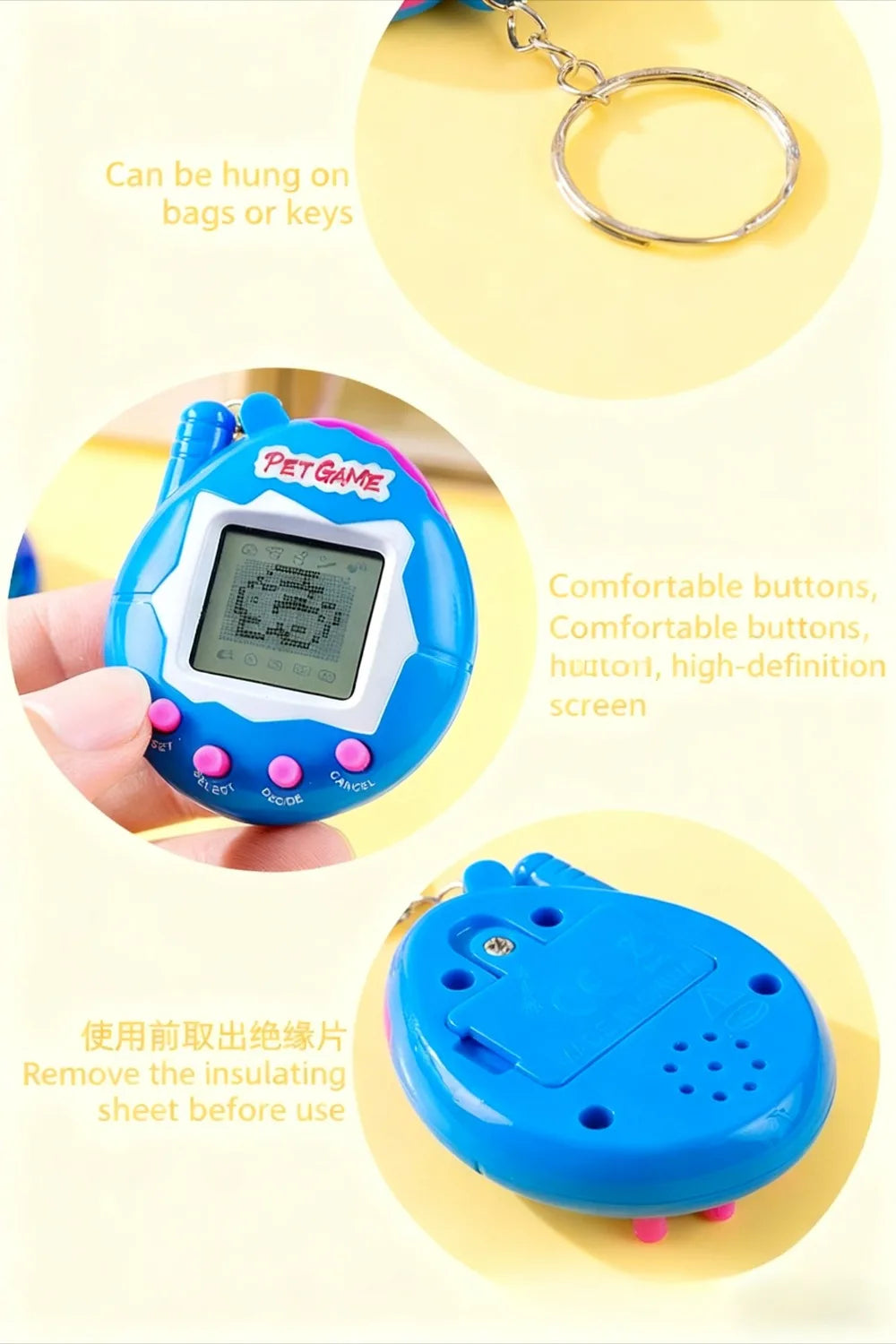 1PC Transparent Electronic Pets Nostalgic 168 Pets In One Virtual Cyber Digital Nostalgic Funny Toys Pixel Funny Play