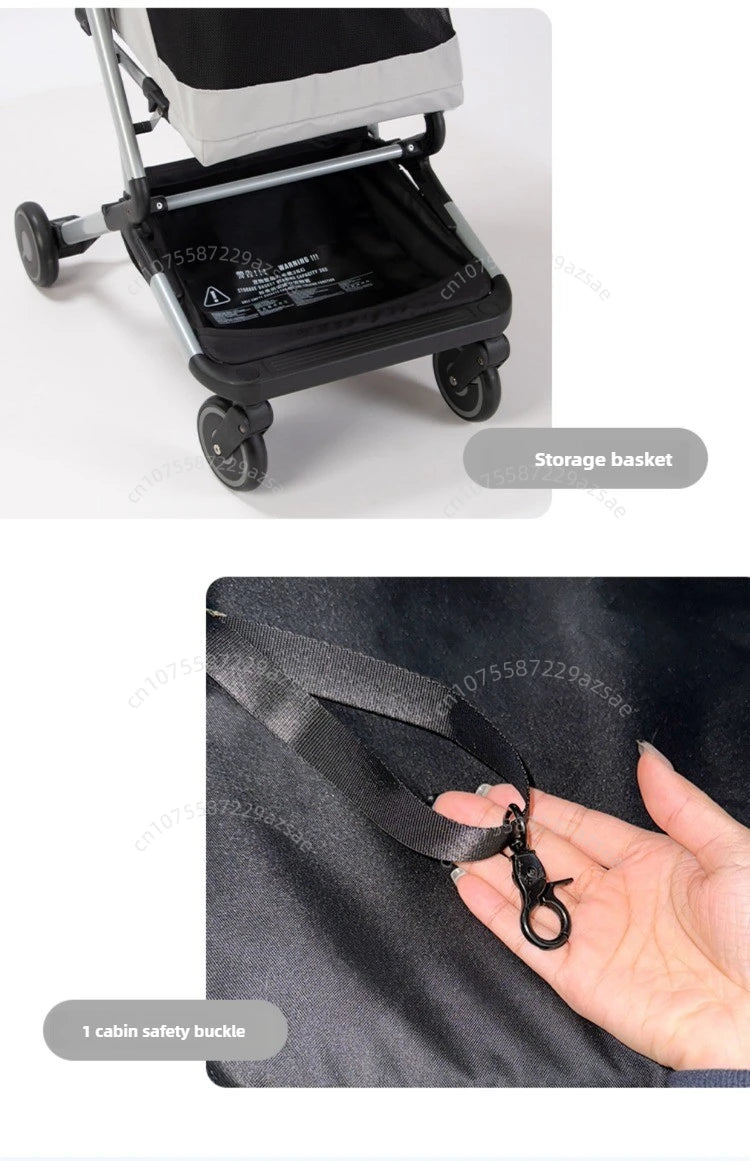 Portable pet stroller Ultra-light and easy to fold Large capacity pet stroller can accommodate two cats at the same time