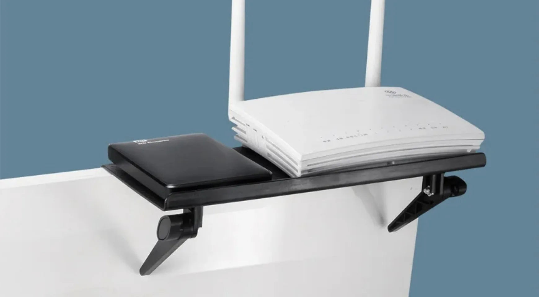 Adjustable Universal TV/Monitor Top Shelf Organizer - Space-Saving Multi-Purpose Rack for Router, Media Box Computer Accessories