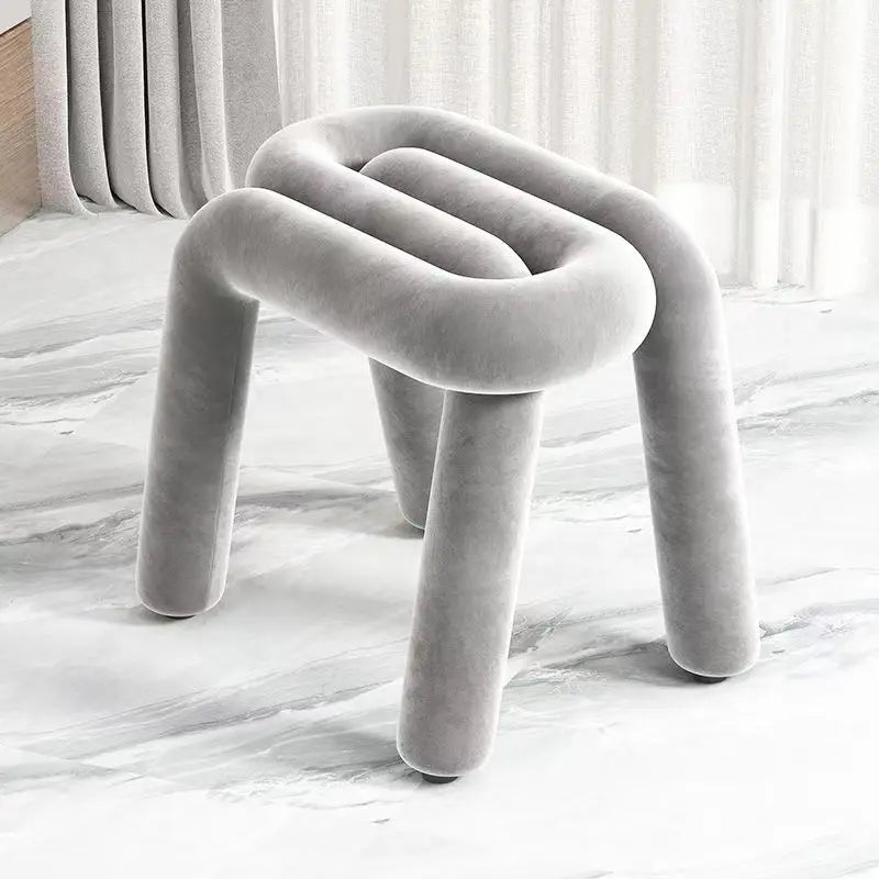 Nordic Style Creative Curved Chair, Plush Upholstered Kids/Accent Living Room Furniture