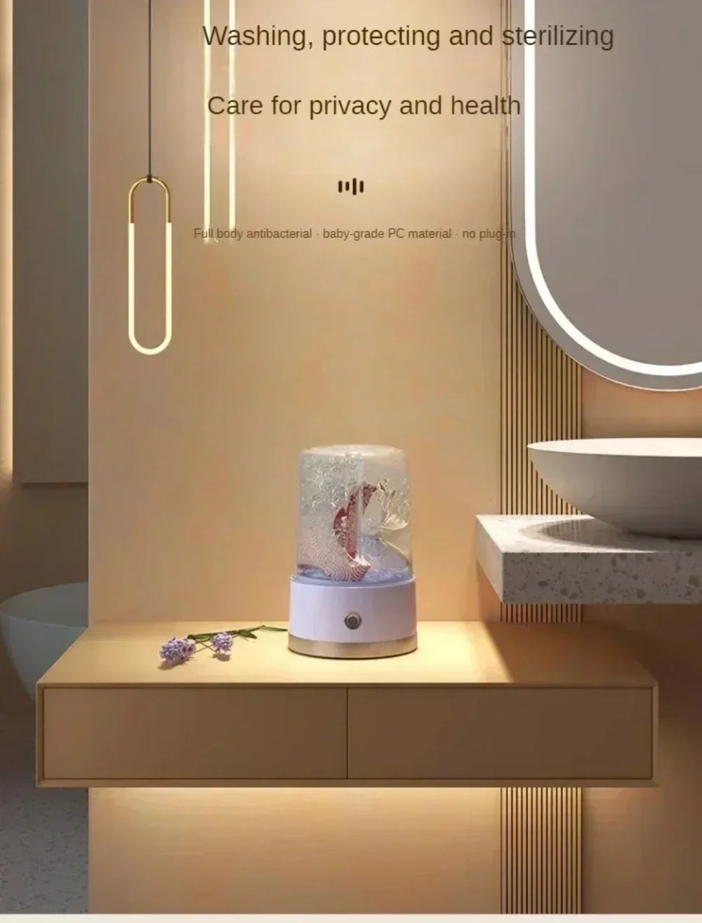 Mini Washer Underwear&Socks Washer Rechargeable Wireless Portable for Travel/Home/Dormitory with Laundry Cup Washing Machine