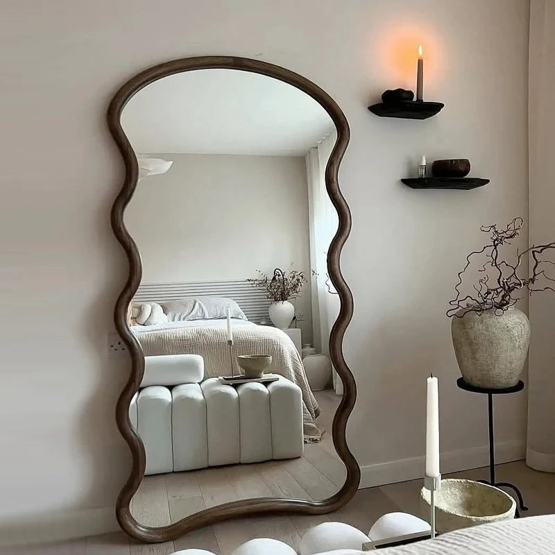Irregular Funky Mirror Living Room Modern Full Body Standing Girls Bedroom Bathroom Luxury Mirror Men Espelhos Home Products