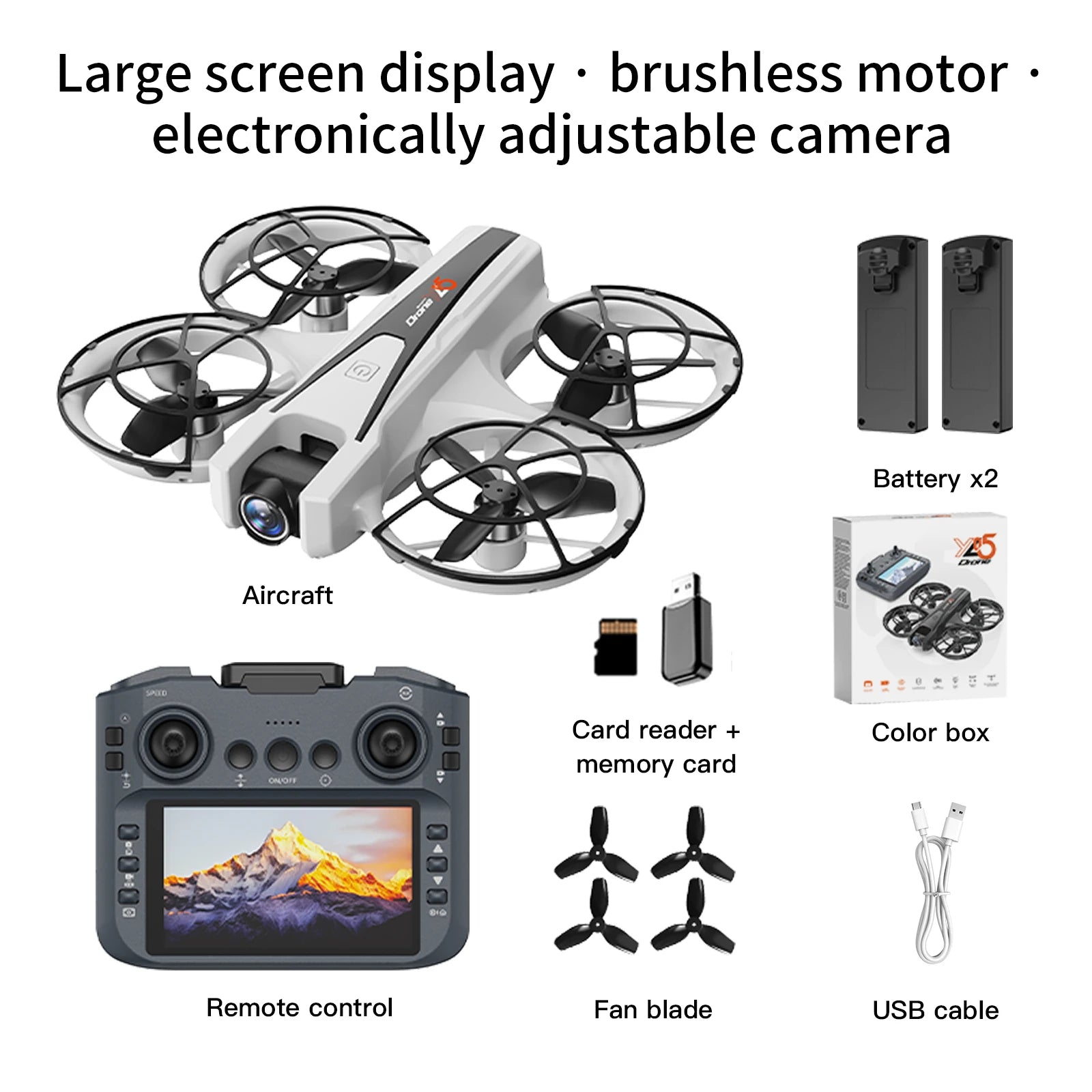 2025 YL05 Drone 8K HD Camera Screen Remote Control Brushless RC Helicopter 360° Flip Quadcopter Dron RC Toys Gift For Kid Boy