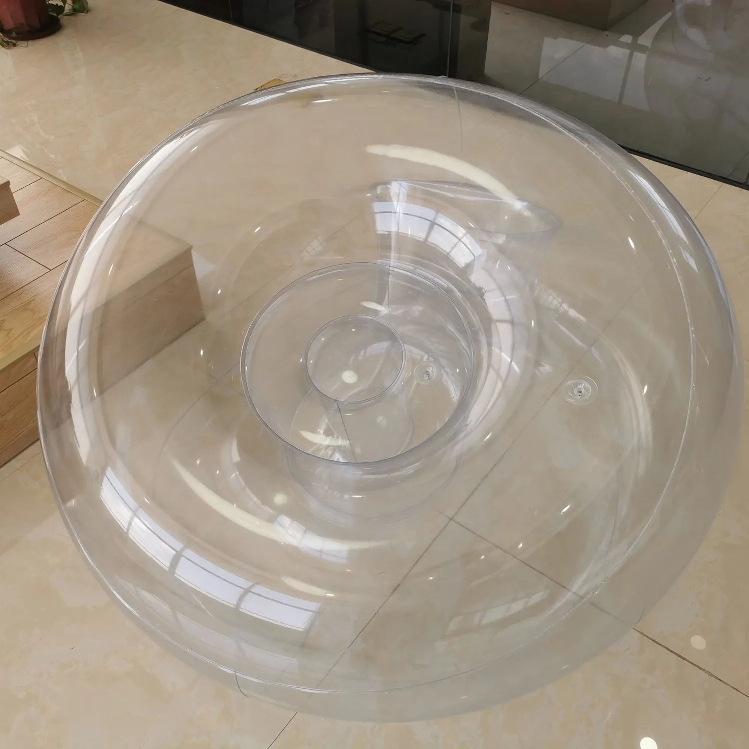 Transparent Inflatable Lounge Chair, Indoor and Outdoor Clear PVC Inflatable Single Sofa for Adult