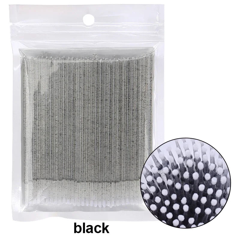 100Pcs Eyelash Cleaning Brush Lash Extension Micro Cotton Swab Individual Eyelashes Microbrush Beauty Makeup Clean Remover Tools