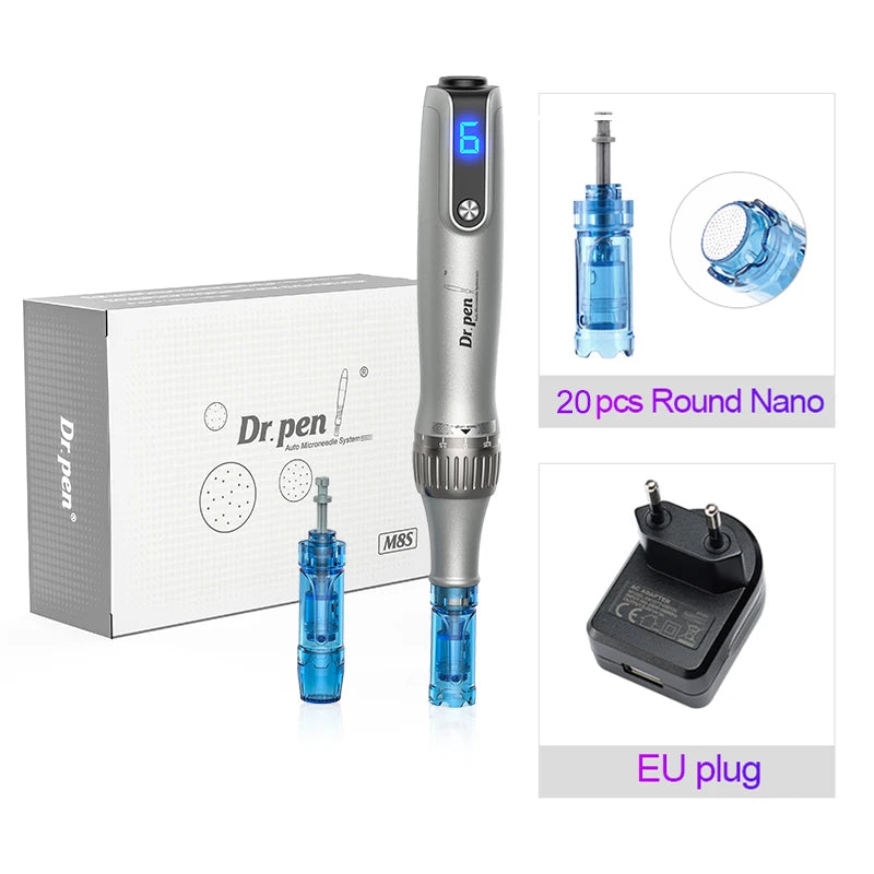 Authentic Dr pen Ultima M8S With 22 pcs Needle Pin Anti Back Flow Microneedling Pen Skincare Wireless  Derma Pen Beauty Machine