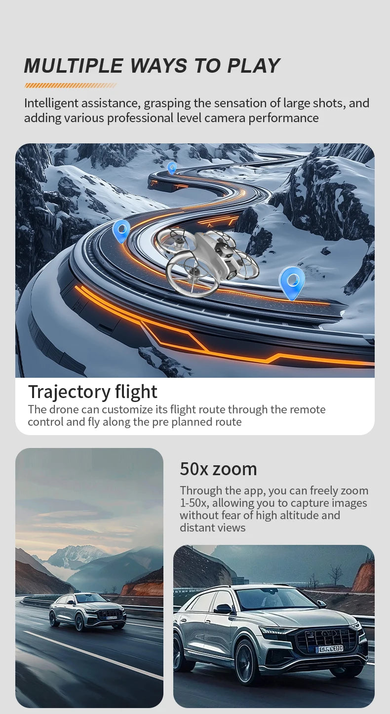 Professional Mini RC Drone 4K WIFI FPV HD Aerial Photography Brushless motor Optical Flow Positioning Dual Camera Quadcopter Toy