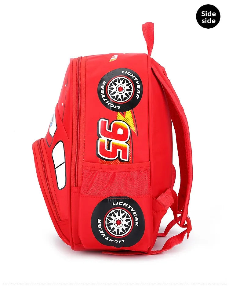 Disney  Cars Lightning McQueen 95 Flame Backpack for  child Water Resistant School Bag Adjustable Strap Multi-Color Cartoon Gift