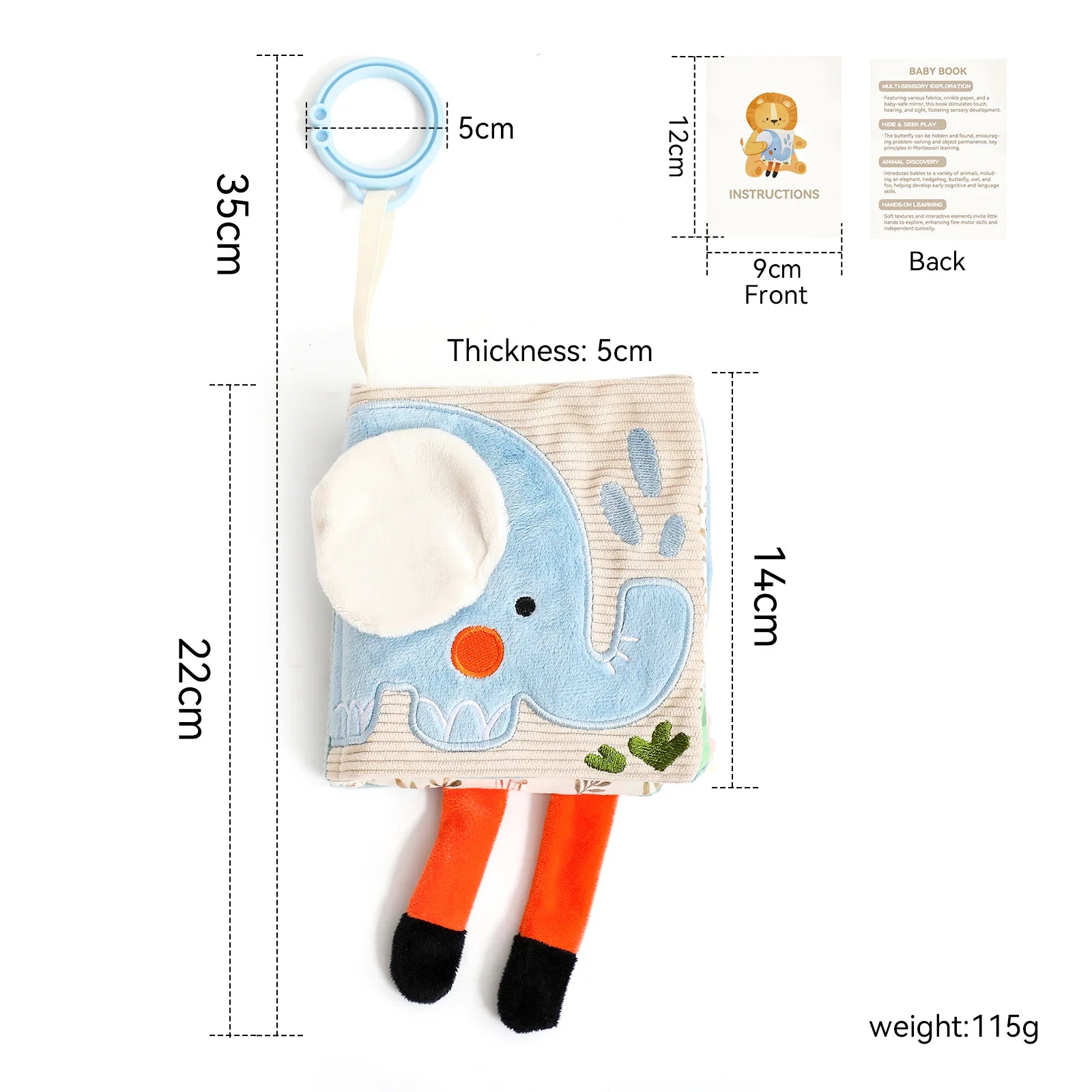 BPA Free Silicone Teether Food Grade Baby 0-12 Toys Teething Rattle Sensory Toys for Toddlers Silicone Hand Bell Soothing Toys