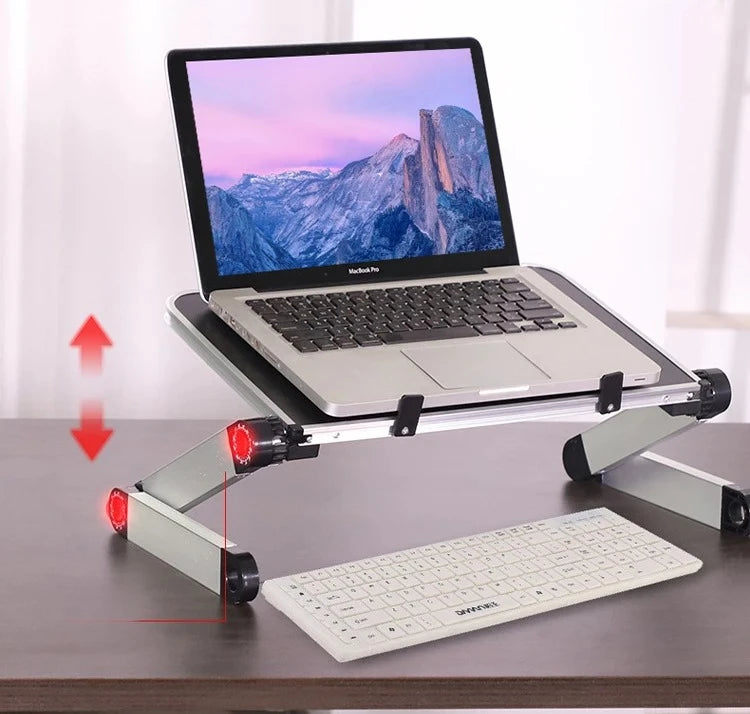 Adjustable Folding Laptop Desk Portable for Bed Table Notebook Cooler Fan Stand Multifunctional Computer Table Lap Office Desk