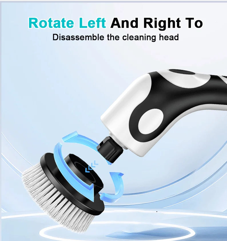 Multifunctional Electric Cleaning Brush Voice Rechargeable Smart Rotary Cleaning Brush Kitchen Cleaning Brush