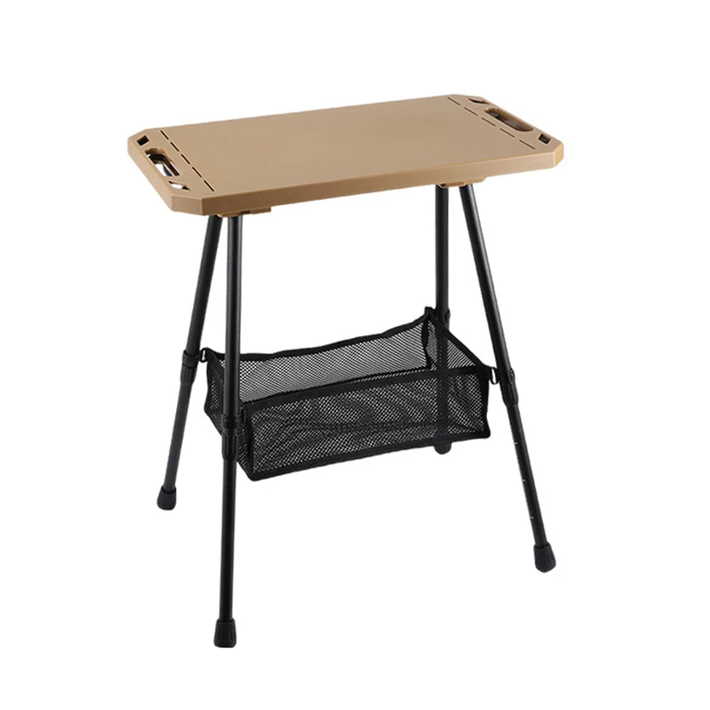 Folding Table for Camping Height Adjustable Outdoor Portable Lightweight with Carry Bag Two-Sides Hanging Cookware Hiking Picnic