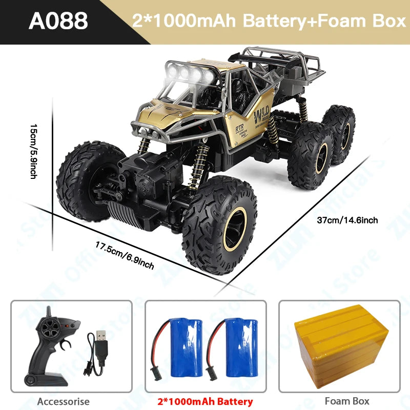 ZWN 1:12 RC Car With Lighting And Rechargeable 2.4G Radio Remote Control Alloy Buggy Off-Road Trucks Boys Toys for Children