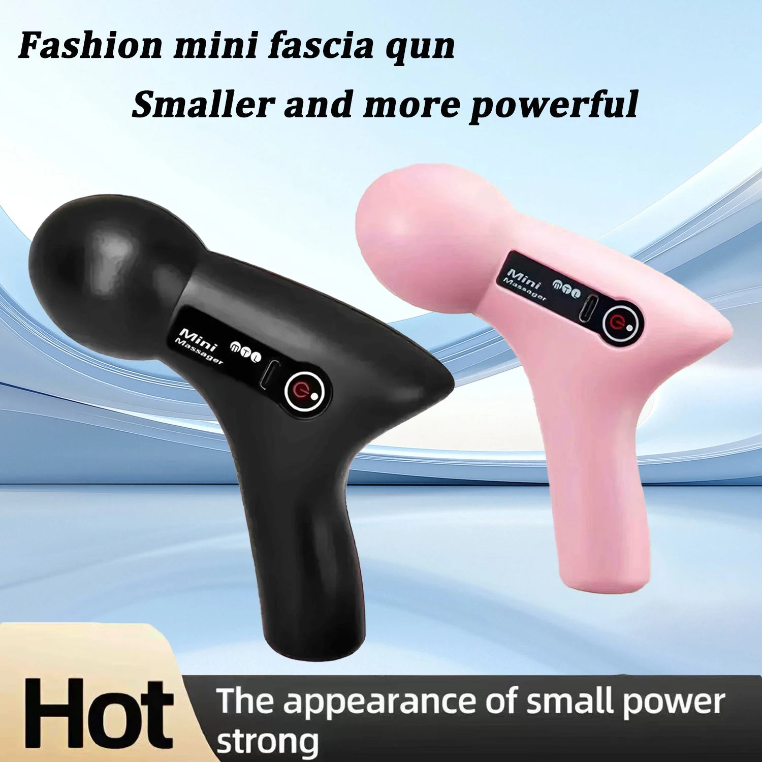 Mini Massage Massage LCD Screen 6 Heads Gun Muscle Massager Portable Electric Fascia Gun for Neck Foot Body Fascia Gun
