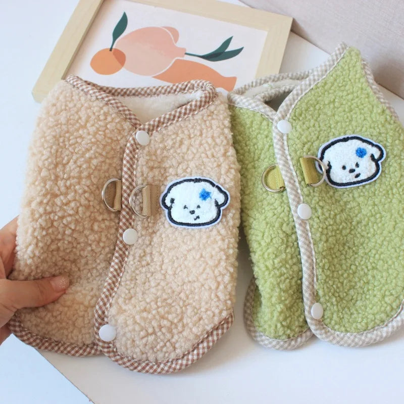 Soft Fleece Dog Jacket Winter Dog Clothes Chihuahua Pet Coat French Bulldog Vest Dog Apparel for Small Dogs Puppy Warm Clothes