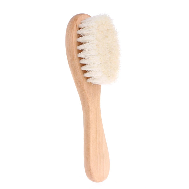 Wooden Handle Brush Baby Hairbrush Newborn Hair Infant Comb Head Massager